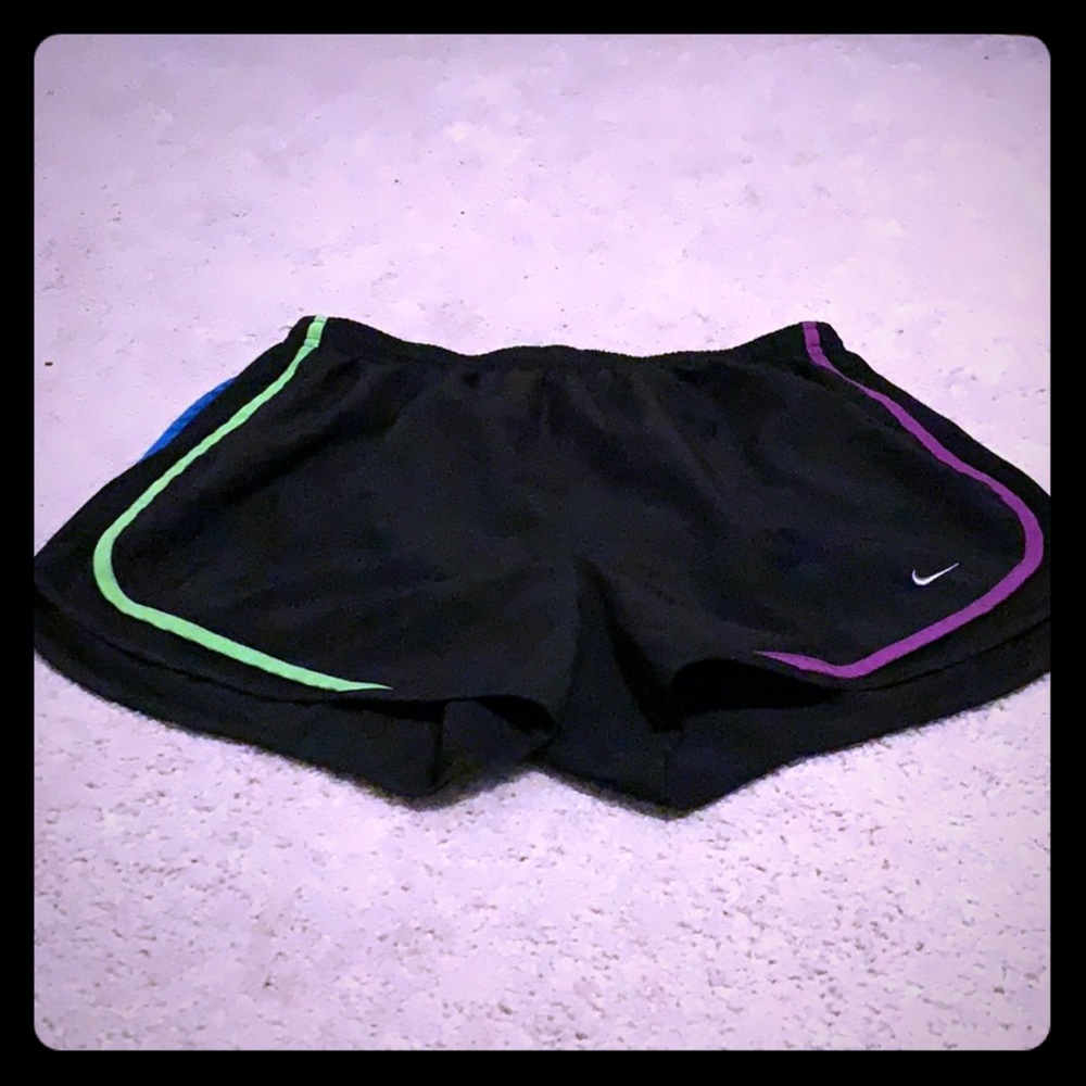 Nike Dry Fit Black Shorts w/ colored piping SZ XL